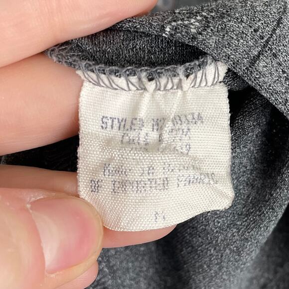 Vintage 90s Gray Floral Button Up Shirt Top Sz M Dark Fairy Grunge Romantic Goth - Picture 8 of 11